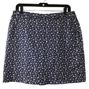 Dockers Skort Women’s 10 Navy Blue White Coastal Print Built in Shorts Nautical